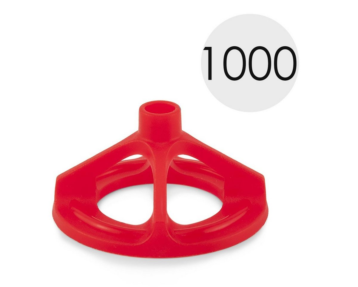 MidGard Fliesenkreuz Nivelliersystem Fliesen-Verlegehilfe Mehrweg Nivellierset Nivellier (1000-St) 1000 x Zughauben Rot von MidGard