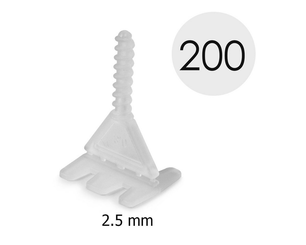 MidGard Fliesenkreuz Nivelliersystem Fliesen-Verlegehilfe Nivellierset Nivellier Laschen (200-St) ür Wand- und Bodenfliesen für Fugenbreiten 2,5 mm von MidGard