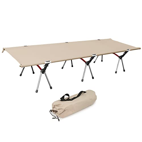 MidGard hochwertiges Feldbett, ultraleichtes Outdoor-Bett, klappbares Campingbett bis 140 kg belastbar und höhenverstellbar Perfekt für Zelten, Wanderung, Reisen usw von MidGard