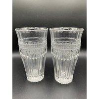 2Er Set - Amazing Cut Crystal Tumbler Style Gläser Könnte Als Blumenvase Verwendet Werden So Amazing Art Deco Stil von MidModzilla