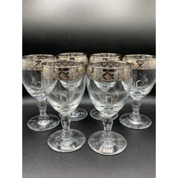 6Er Set Weingläser, Verzierter Platinrand - Sehr Schön von MidModzilla