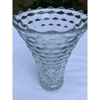 Fostoria American Vase Klarglas Würfel 10" Vintage - Absolut Atemberaubend von MidModzilla