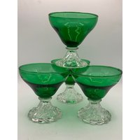 Grüne Burple Gläser Von Anchor Hocking - 4Er Set Sherbet Schöne Gläser von MidModzilla