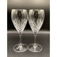 Vintage Geschliffenes Kristallklares Weinglas - Super Fein 2Er Set Das Sind Tolle Gläser von MidModzilla