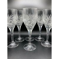 Vintage Geschliffenes Kristallklares Weinglas - Super Fein 6Er Set Das Sind Tolle Gläser von MidModzilla