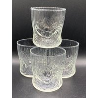 Vintage Pressglas Whisky Gläser - Doppelt Altmodisch Tolle Form Tulpen Design 4Er Set So Schön von MidModzilla