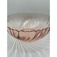 Wunderschöne Vintage Arcoroc France Pink Swirl Glas Servierschale/Glasschale Obstschale - So Schön von MidModzilla