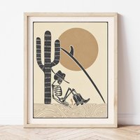 Prayin' For Waves | Kunstdruck Surfen Wand Kunst Vintage Inspirierte Boho Art Print Trendy Beachy Dekor von MidTideDesign
