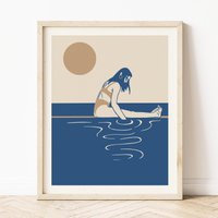 Tiefblaue Liebe || Surfen Kunst Kunstdruck Boho Weibliche Frauen Inspiriert Tiefblaue Liebe || Surfen Kunst Kunstdruck Boho Weibliche Frauen Inspiriert von MidTideDesign