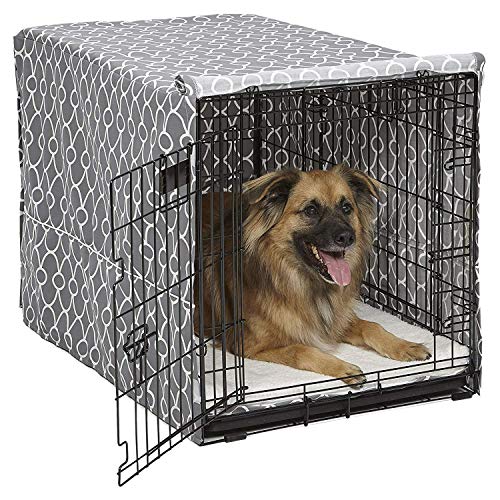 MidWest Homes for Pets CVR36T-GY Hundebox-Abdeckung, Stoff mit Teflonschutz, Sichtschutz für 91 cm lange Hundeboxen von MidWest und New World, maschinenwaschbar und trocknergeeignet von MidWest Homes for Pets