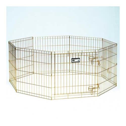 MidWest Homes for Pets 548-48 Hunde-Laufstall, Haustier-Spielgehege, faltbar, Metall, mit Tür, 61 x 122 cm, goldfarben verzinkt von MidWest Homes for Pets