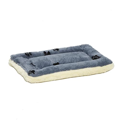 MidWest Homes for Pets Modell 40218-FVBLS Haustierbett, wendbar, mit Pfotenmuster in Blau/Weiß, Hundebett, 43 x 28 x 3,8 cm (L x B x H), für „Mini“-Hunderassen, Maschinenwäsche, blau von MidWest Homes for Pets