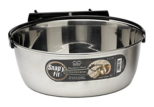 MidWest Homes for Pets Snap'y Fit Modell 42 Edelstahl-Schüssel für Haustiere, zum Befestigen an Hundeboxen und anderen Käfigen, für Hunde und Katzen, 1,9 l von MidWest Homes for Pets