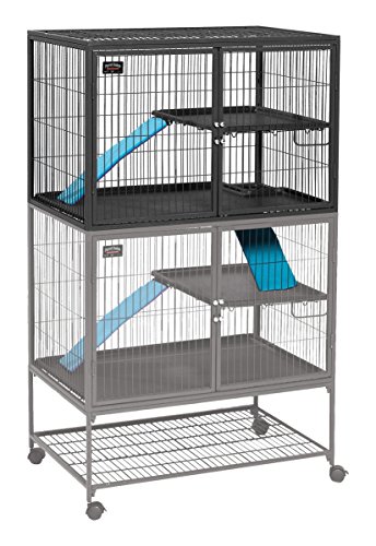 MidWest Deluxe Ferret Nation Modell 183 Käfigaufsatz für Kleintierkäfig, kompatibel mit Modellen 161 und 162 von Critter Nation, montierte Maße ca. 91 x 64 x 64 cm (L x B x H), Quarzgrau von MidWest Homes for Pets