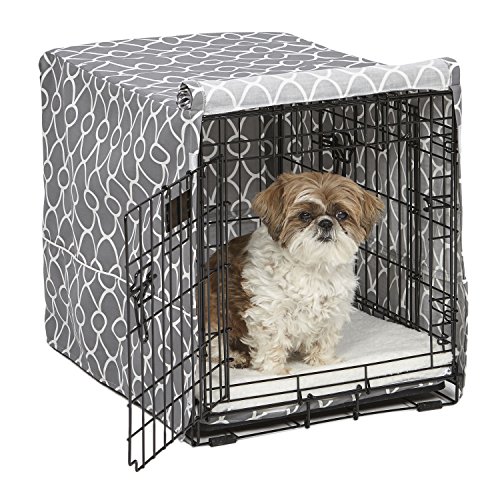 MidWest Homes for Pets CVR24T-GY Hundebox-Abdeckung, Stoff mit Teflonschutz, Sichtschutz für 61 cm lange Hundeboxen von MidWest und New World, maschinenwaschbar und trocknergeeignet von MidWest Homes for Pets