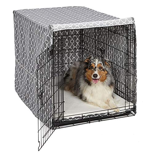 MidWest Homes for Pets CVR42T-GY Hundebox-Abdeckung, Stoff mit Teflonschutz, Sichtschutz für 107 cm lange Hundeboxen von MidWest und New World, maschinenwaschbar und trocknergeeignet von MidWest Homes for Pets