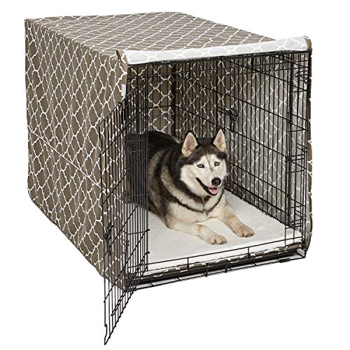 MidWest Homes for Pets CVR42T-BR Hundebox-Abdeckung, Stoff mit Teflonschutz, Sichtschutz für 107 cm lange Hundeboxen von MidWest und New World, maschinenwaschbar und trocknergeeignet von MidWest Homes for Pets