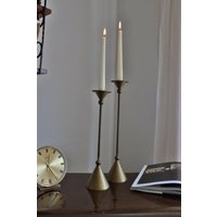 Mid-Century Messing Kerzenständer ~ Set Aus 2, 1960's Jahre True Vintage von Midcenturyhome24
