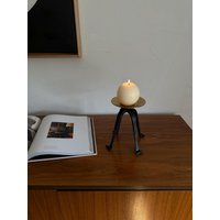 Mid Century Modern Brutalist Kerzenständer Schmiedeeisen Vintage West Deutschland 1960's Kerzenhalter Wrought Iron von Midcenturyhome24