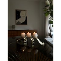 Mid Century Modern Tripod Vergoldetes Metall Geschwungener Kerzenleuchter Ddr East German 1970's von Midcenturyhome24