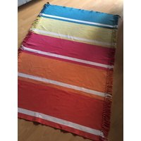 Schwedenteppich Rag Teppich Gestreift Eingangsbereich Bodenmatte 1990 von Midcenturylegacy