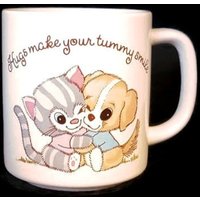 Vintage 1987 Kätzchen Und Puppy Hugs Tasse Freundschaftsgeschenk von Midcenturymugs