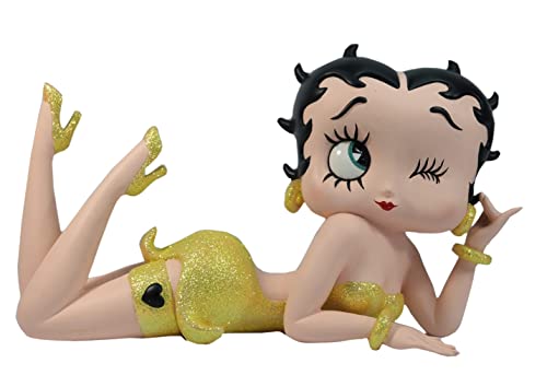 Betty Boop Dekofigur, liegend, glitzernd, Gelb von Middle-England
