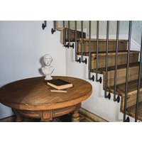 Schmiedeeisen Handlauf Treppengeländer Spindel Schwarz 100 cm Länge Gedrechselter Balkonzaun von MiddleFarmCraftsUK