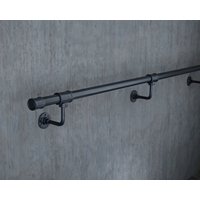 Schwarzes Metallhandlauf-Treppenhandlauf-Schmiedeeisentreppengeländer-stahlgeländer Für Treppe Im Freienschritt-Handwerkswaren Metallwaren Nach Maß von MiddleFarmCraftsUK