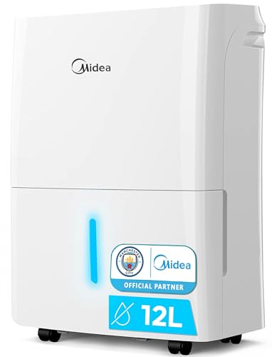 MIDEA Leiser Luftentfeuchter 12L für Raumluftfeuchtigkeit bis 20 m2 / 50 m3 - Luftentfeuchter im Raum mit herausnehmbarem Tank - Kleiner Entfeuchter energiesparend dehumifier von Midea