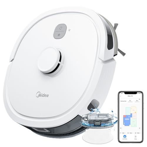 Midea M6 Saugroboter mit Wischfunktion 2 in 1,Staubsauger Roboter,LiDAR-Navigation,140Min Laufzeit,Wischroboter 2000Pa,Saugroboter mit 3 Karten,APP Steuerung,Ideal für Tierhaare,Teppich,Hartboden von Midea