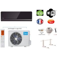 Pack umkehrbare Klimaanlage Mono-Split MIDEA PURE GLASS 3500w 35m2 + Kit 10 Meter Verlegung komplett WIFI INTEGRIERT A+++ von Midea
