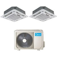 MIDEA Cassette 4-Way Dual Split Klimagerät R-32 9000+9000 mit M20-18FN8-Q - NEU 9+9 von Midea