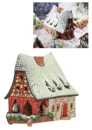 Midene Ceramic Houses Collection - Sammlerstück Handgefertigte Miniatur des Fachwerkhauses Alte Schmiede in Rothenburg, Deutschland, Winterausgabe - Teelichthalter A232AR Midene Ceramic Houses Collection - Sammlerstück Handgefertigte Miniatur des Fachwerkhauses Alte Schmiede in Rothenburg, Deutschland, Winterausgabe - Teelichthalter A232AR von Midene
