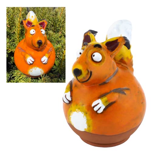 Midene Gartenstecker Keramik Handgefertigt - Gartendeko für Draußen Wetterfest - Garten Deko Keramik - Gartenfiguren & Gartenstatuen - Eichhörnchen GKR33 von Midene