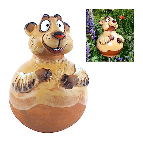 Midene Gartenstecker Keramik Handgefertigt - Gartendeko für Draußen Wetterfest - Garten Deko Keramik - Gartenfiguren & Gartenstatuen - Beaver Midene Gartenstecker Keramik Handgefertigt - Gartendeko für Draußen Wetterfest - Garten Deko Keramik - Gartenfiguren & Gartenstatuen - Beaver von Midene