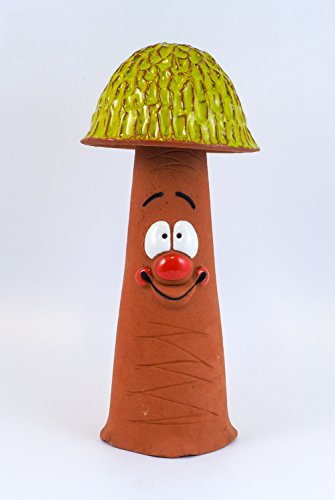 Midene Gartenstecker Keramik Handgefertigt - Gartendeko für Draußen Wetterfest - Garten Deko Keramik - Gartenfiguren & Gartenstatuen - Pilz von Midene