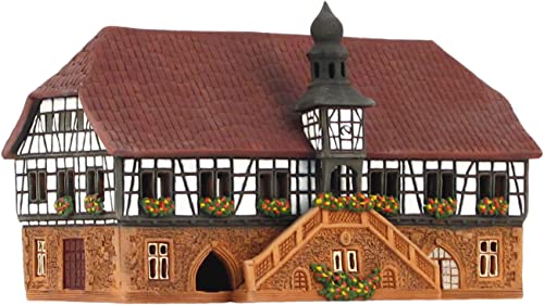 Midene Keramik Aroma Lichthaus, Handarbeit, Künstlerische Miniature, Historisches Altes Rathaus in Bad Neustadt, Deutschland, D285AR von Midene