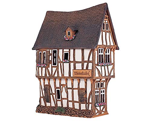 Midene Keramik Aroma Lichthaus, Handarbeit, Künstlerische Miniature, Historisches Haus Weinstube in Bernkastel-Kues am Mosel, Deutschland, E223AR von Midene