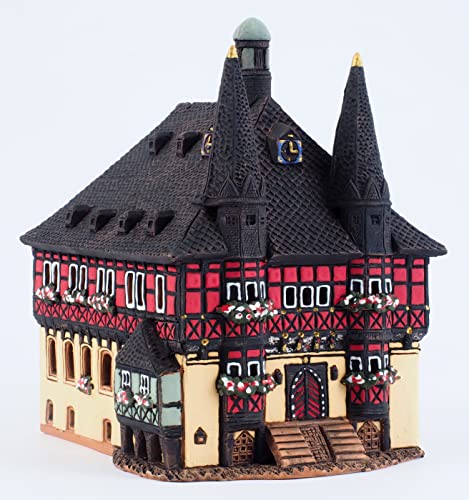 Midene Keramik Aroma Lichthaus, Handarbeit, Künstlerische Miniature, Historisches Rathaus in Wernigerode, Deutschland, B314N von Midene