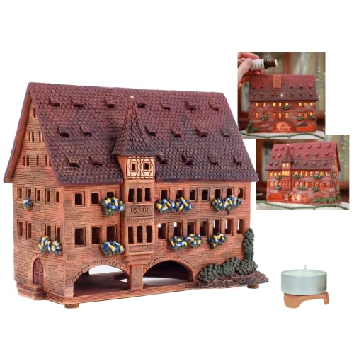 Midene Keramik Aroma Lichthaus, Teellichthalter, Handarbeit, Künstlerisches Nachbildung Heilige Geist Spital in Nürnberg, Deutschland, B260AR von Midene