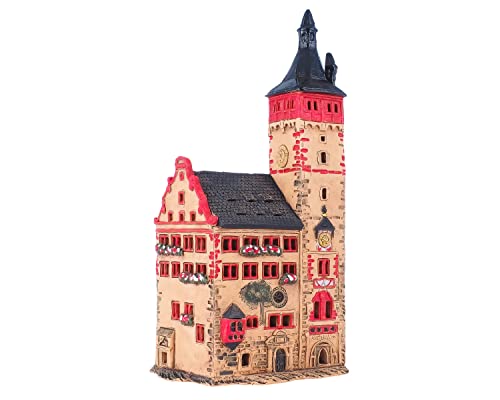 Midene Keramik Aroma Lichthaus , Handarbeit , Künstlerische Miniature, Historisches Altes Rathaus in Würzburg, Deutschland, B337AR von Midene