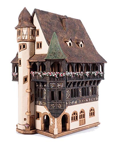 Midene Keramik Aroma Lichthaus , Handarbeit , Künstlerische Miniature, Historisches Pfisterhaus in Colmar, Elsass, Frankreich F234AR von Midene
