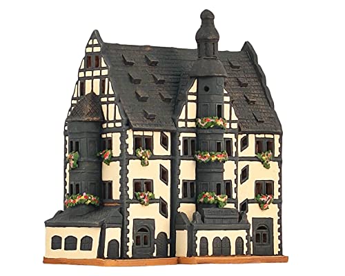 Midene Keramik Aroma Lichthaus, Handarbeit, Künstlerische Miniature, Historisches Rathaus in Schweinfurt, Deutschland, C287N von Midene