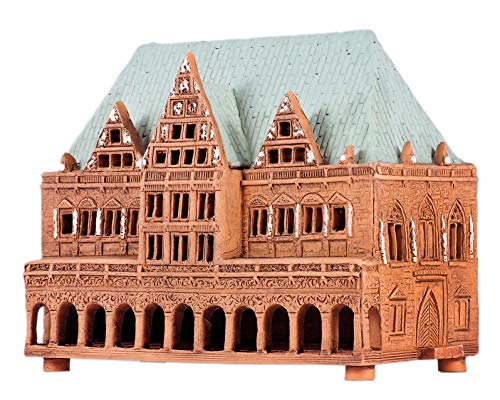 Midene Keramik Aroma Lichthaus , Handarbeit , Künstlerische Miniature, Rathaus in Bremen, Deutschland, B294N von Midene