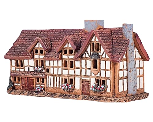 Midene Keramik Haus, Räucherhaus für Räucherkegel, Raumdekoration, Handgefertigt, Sammlerstück, Miniatur Geburtshaus von W. Shakespeare in Stradford, England R233 von Midene