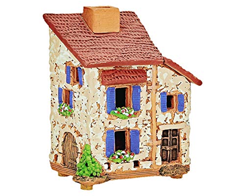 Midene Keramik-Kerzenhalter Mediterranes Haus in Frankreich Handgefertigt S12-1 klein von Midene