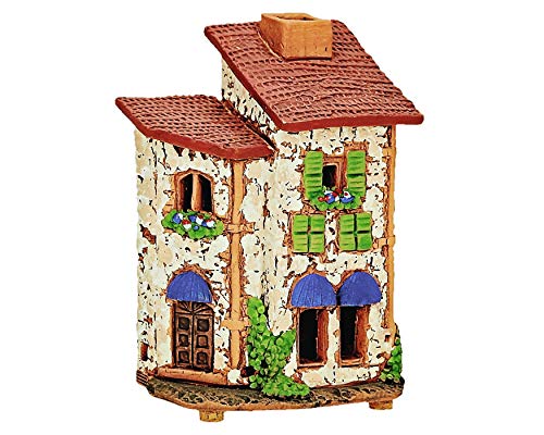 Midene Keramik-Kerzenhalter Mediterranes Haus in Frankreich Handgefertigt S12-5 klein von Midene