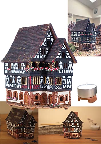 Midene Keramik Lichthaus , Handarbeit , Künstlerisches Miniatur Historisches Haus in Kaysersberg, Elsass, A236AR von Midene