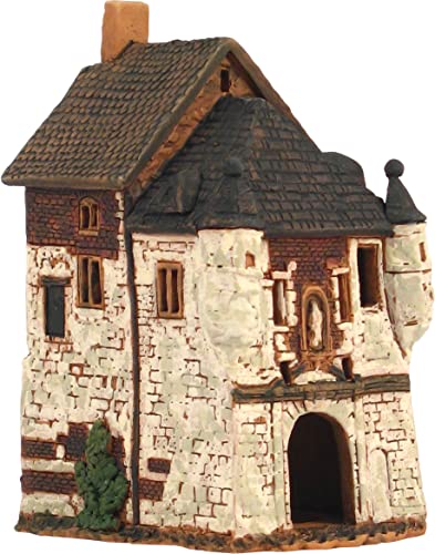 Midene Keramik Lichthaus, Handarbeit, Künstlerisches Miniatur Historisches Kapitänshaus in Honfleur, Frankreich, A282AR von Midene